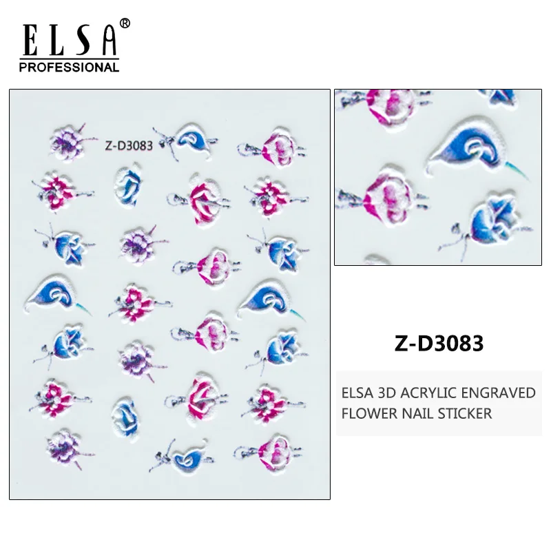 Эльза стиль наклейки для ногтей летний красочный дизайн переводные наклейки с водой наборы Цветок/перо Декор ногтей Советы красоты - Цвет: Z-D3083