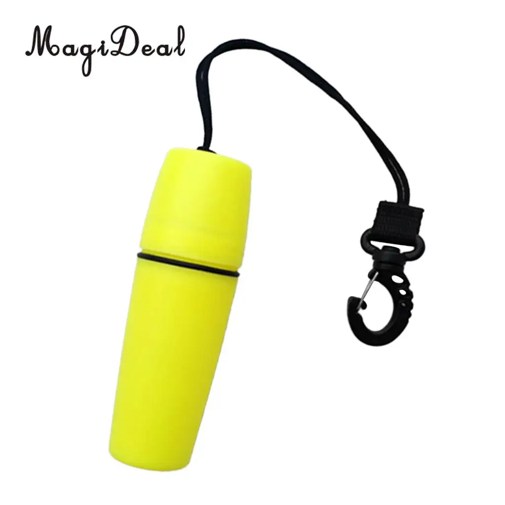 MagiDeal High Quality 1Pc Scuba Diving Snorkeling Kayak Waterproof Container Bottle with Hook Yellow