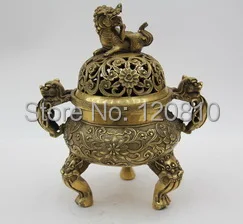 

Chinese Stove Statue Bronze Copper Ware Collection Decoration Artware Figurine T008