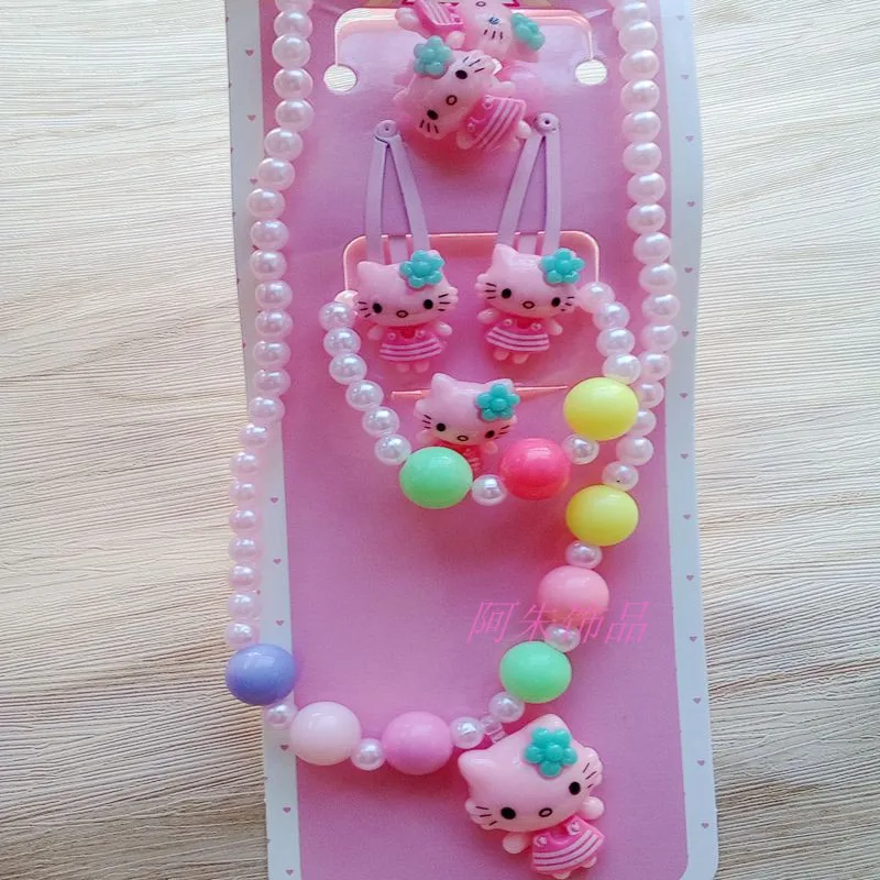 Модный конский хвостик волос Луки рисунок «Hello Kitty» Детские аксессуары для волос заколка для волос на голову ремешок повязка на голову для девочек