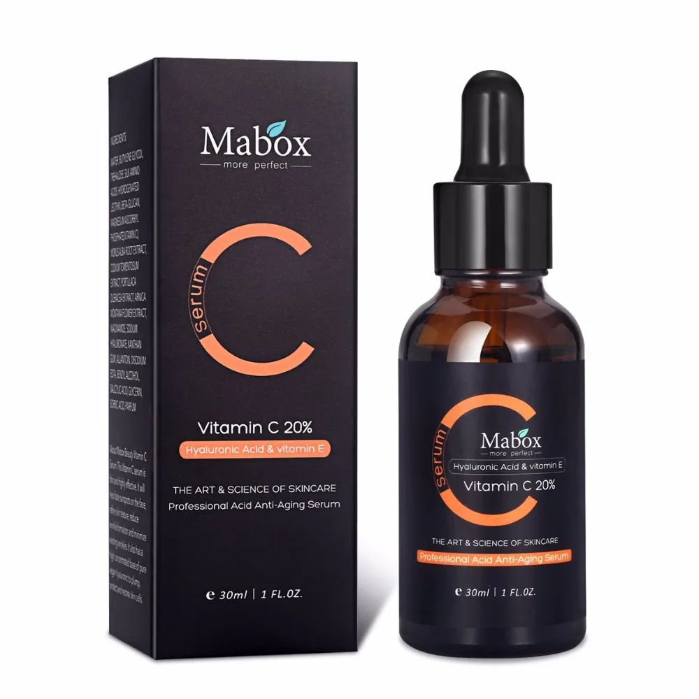 Mabox витамин С, жидкая сыворотка, омолаживающее Отбеливающее масло VC Essence Oil, сыворотка для лица с гиалуроновой кислотой и витамином е