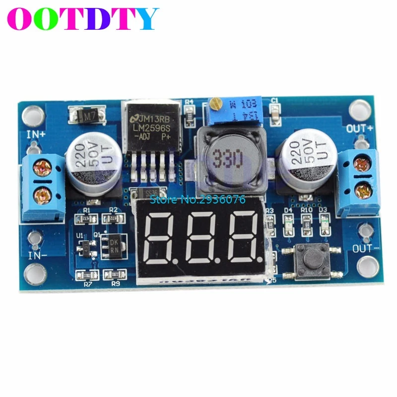 DC 4 V-40 V постоянного тока до 1 V-37 V LM2596 Регулируемый понижающий Мощность преобразователь светодиодный вольтметр MY2_30