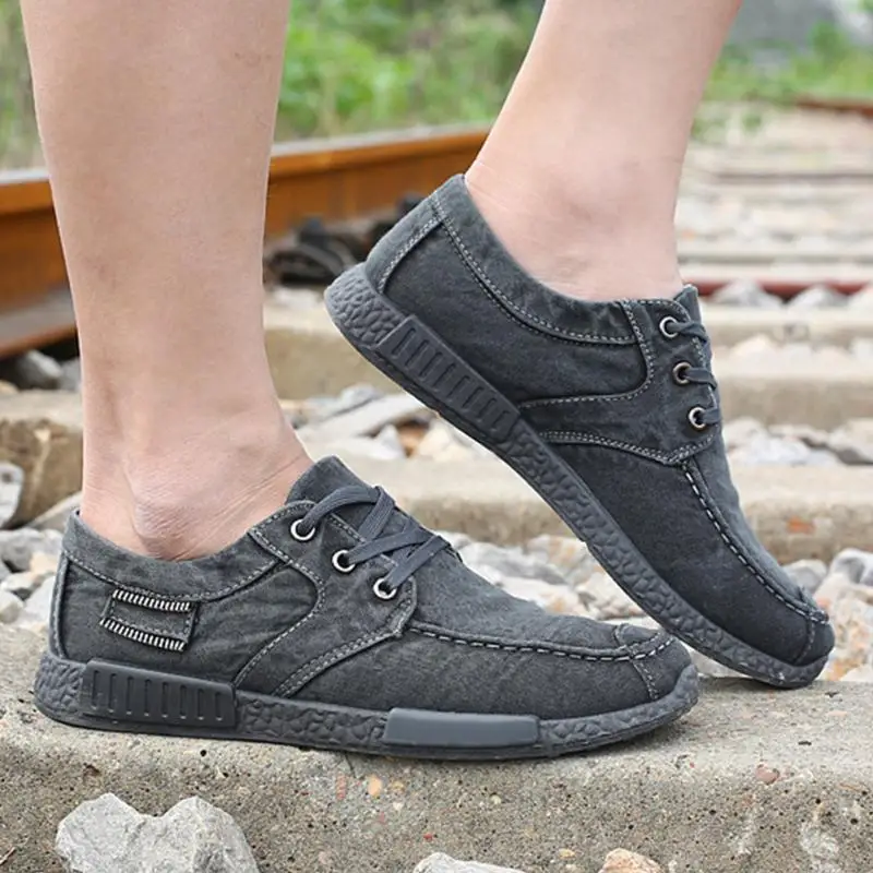 

2018 new mens casual shoes canvas shoes for men man walking lightweight comfortable breathable male footwear denim plimsolls