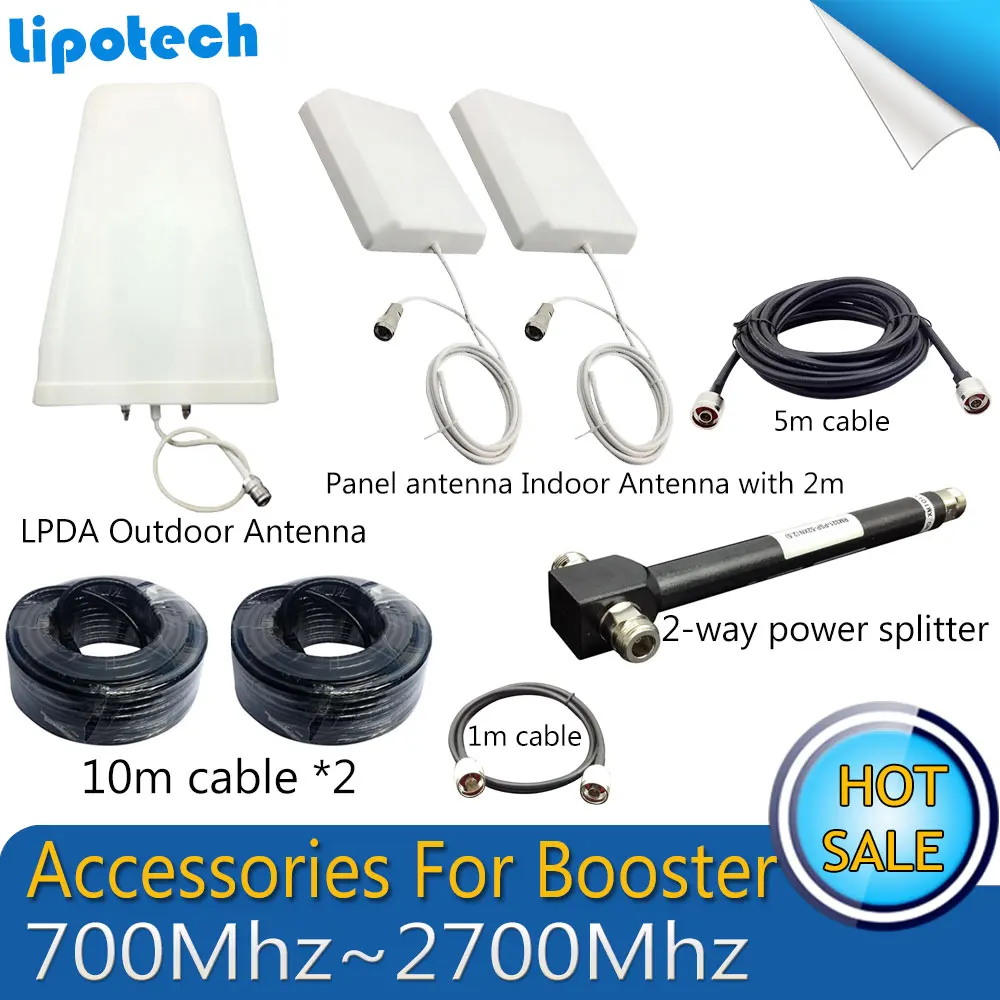 

Full Sets Accessories 700-2700MHz Log-periodic Outdoor Antenna indoor Antenna Cables For GSM UMTS 3G 4G Mobile Signal repeater