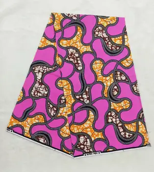 

6yards/pc Hot sale fuchsia background real wax fabric african batik african cotton wax fabric for dress WS3-1