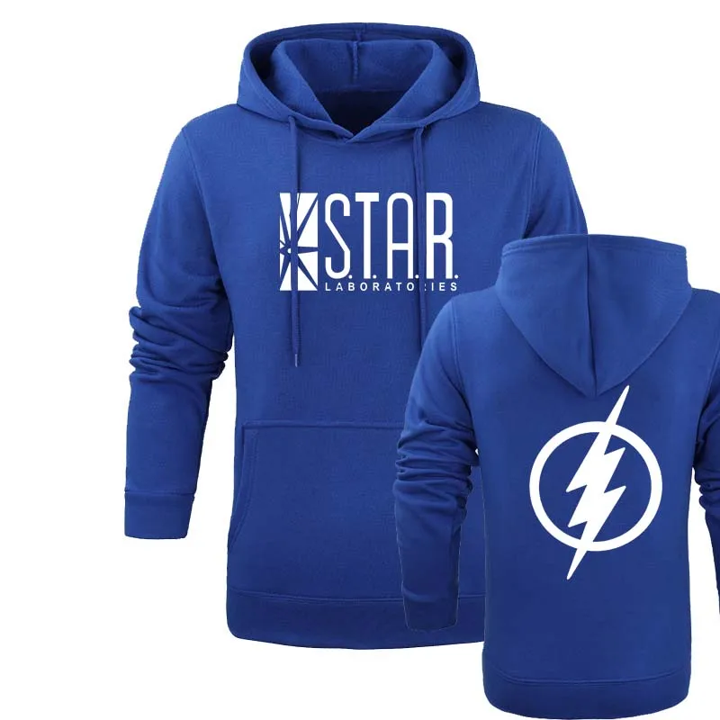 

STAR labs black Men Hooded Hoodies Male sweatshirt jumper the flash gotham city comic books superman tv series hoody