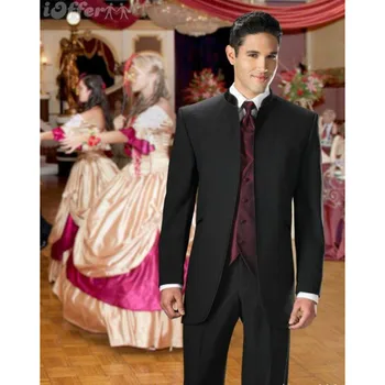 

Custom Made 2017Grooms Tuxedos Notched Lape Two Buttons Men Suits Slim Fit Formal Men Wedding Suits (Jacket+Pants+Vest)