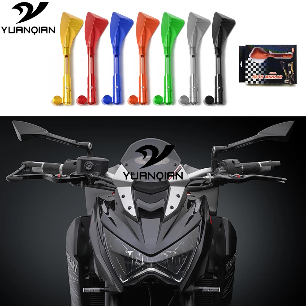 Rétroviseurs et miroirs,Miroir de moto en verre blanc guidon fin rétroviseur  latéral pour KAWASAKI Z900 Z650 Z800 NINJA - Type Gold - Cdiscount Auto