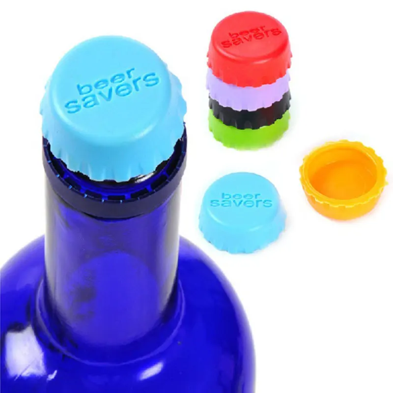 

6pcs/bags kitchen& Bar Tools Wine Stoppers hat Silicone Preservation Beer Lid Beverage Closures cover seasoning Bottle Stoppers