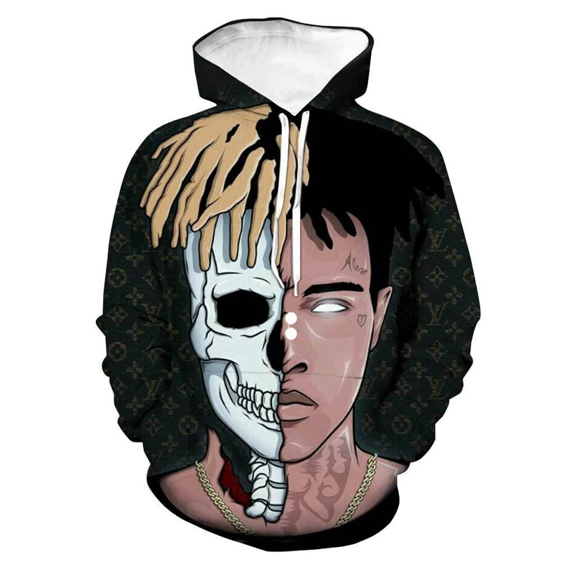 Новые модные XXXTentacion Мужская одежда для пребывания на открытом воздухе, спортивные костюмы в стиле «хип-хоп» с капюшоном на каждый день XXXTentacion Мужская Спортивная Толстовка