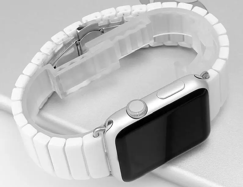 Керамический ремешок для Apple Watch 38 мм 40 42 44 + разъем адаптера Iwatch Series 4 3 2 1 черный