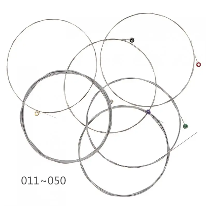 6 шт./компл. серебряный цвет электрогитара струна средняя 011-050 яркий тон нить из никелевого сплава