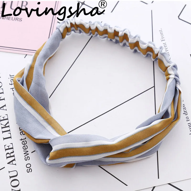 

LOVINGSHA Headband For Women Classical Cross Design Lady Hair Tie Girl Hair Holder Rope Female Hair Accessories Turban ATC031