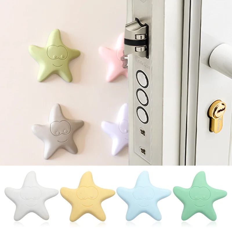 

1PCS Starfish Wall Thickening Mute Door Stick Rubber Fender Handle Door Lock Protective Pad Protection Home Wall Stickers