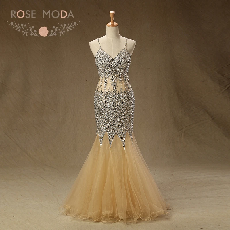 beaded mermaid prom dress