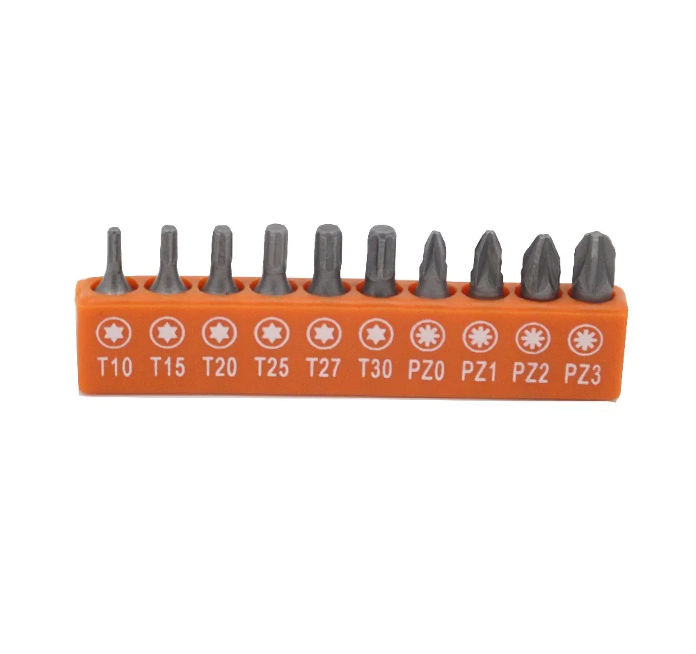 10pcs screwdriver bit set 25mm Electric screwdriver bit set Torx T10