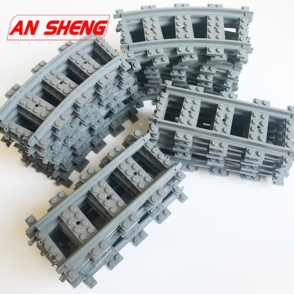 

100pcs City Series Straight Tracks Building Blocks Compatible Legoes Set Classic Train Rails Education Toys for Children Gifts
