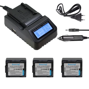 

3Pcs 1000mAh CGA-DU07 CGA DU07 Camera Battery + LCD Fast Charger for Panasonic DU06 DU07 NV-GS10 VDR-M70/M50 CGA-DU12 VW-VBD140