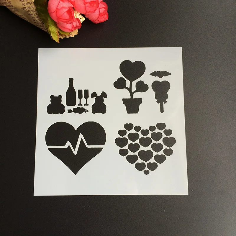 

Love Scapbook Stencil Decorating Tool scrapbooking DIY Decorating Stencil Fondant Pattern Printing Spray Template