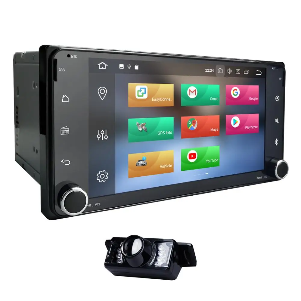 Best Octa  Core Android 8.0 Car Universal radio For Toyota Corolla Camry 1024*600+wifi+SWC+BT RDS DVR TPMS SD TPMS Free rear camera 4