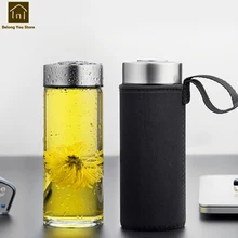 Прозрачные питьевые Творческий Стекло Чашки прочный Чай безопасные очки Крышка для чашек Glas Drinken Стекло посуды бутылка Стекло товары LKE099