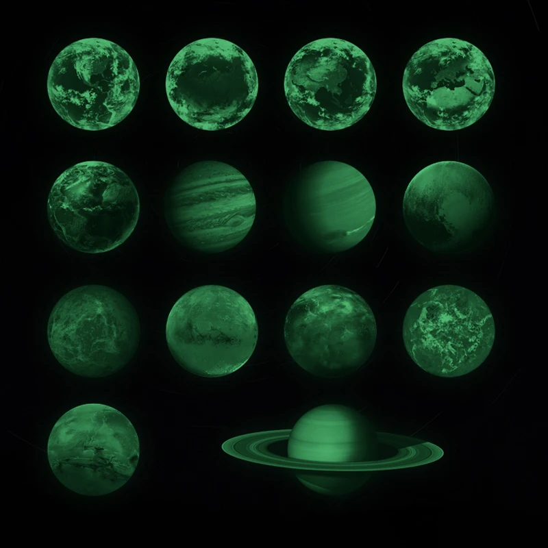 1 шт. Sun Jupiter Saturn Neptune Uranus Earth Venus Mars Mercury светящиеся планеты наклейки на стену