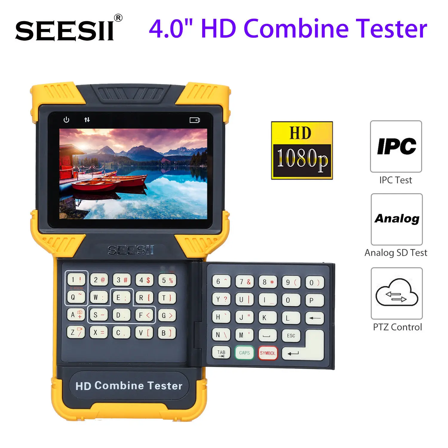 

SEESII T60 4.0" HD 1080P 800X480 Combine Tester LED IPC CCTV IP PAL/NTSC Analog Camera Test ONVIF PTZ Control Handheld