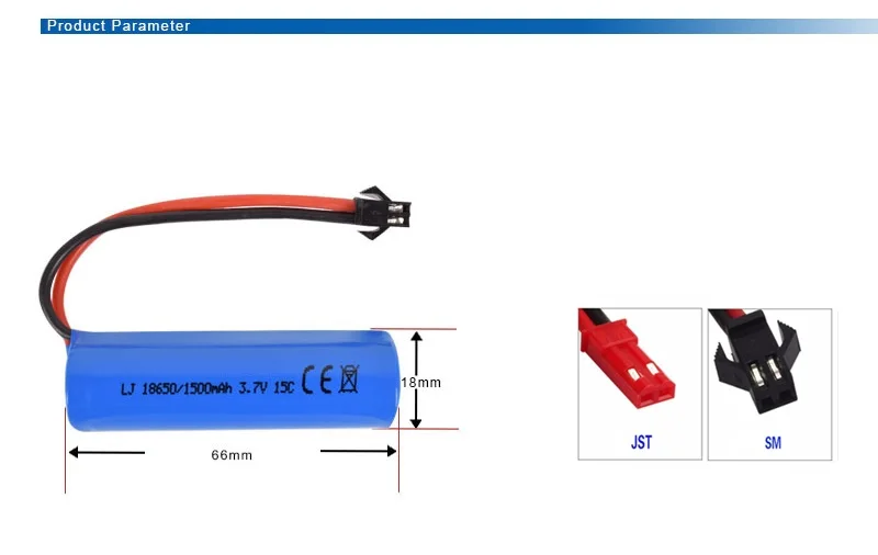 3,7 V 1500mAh 15c Lipo батарея дистанционного управления вертолет/Самолеты/автомобильный аккумулятор 3,7 v 18650 цилиндрическая Lipo батарея SM plug