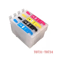 vilaxh T0731 - T0734 Refillable Ink Cartridge For Epson CX7300 CX8300 TX210 CX3900 CX3905 CX4900 CX4905 CX5500 CX5600 CX7310 vilaxh T0731 - T0734 Refillable Ink Cartridge For Epson CX7300 CX8300 TX210 CX3900 CX3905 CX4900 CX4905 CX5500 CX5600 CX7310