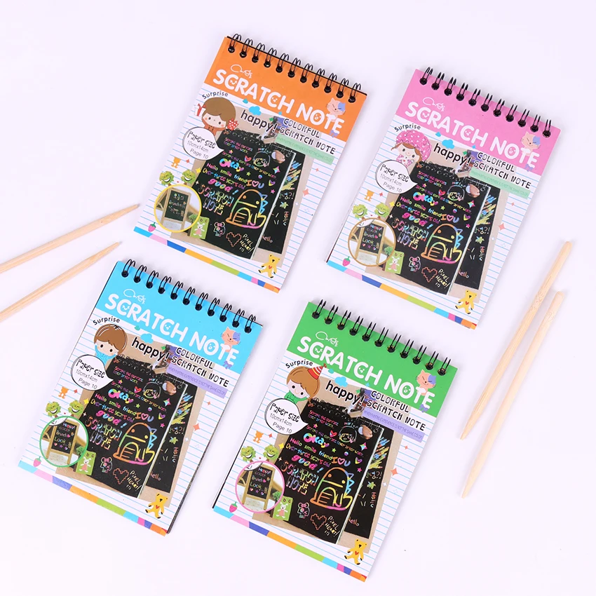 1 PC Scratch Note Black Cardboard Creative DIY Draw Sketch Notes for Kids Toy Notebook School Supplies 1 PC Scratch Note Black Cardboard Creative DIY Draw Sketch Notes for Kids Toy Notebook School Supplies