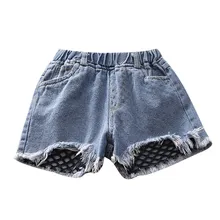 Летние newtoddler Одежда для маленьких девочек рыболовная сеть с дырками джинсовые шорты Короткие джинсы брюки spodenki подарки для детей F1