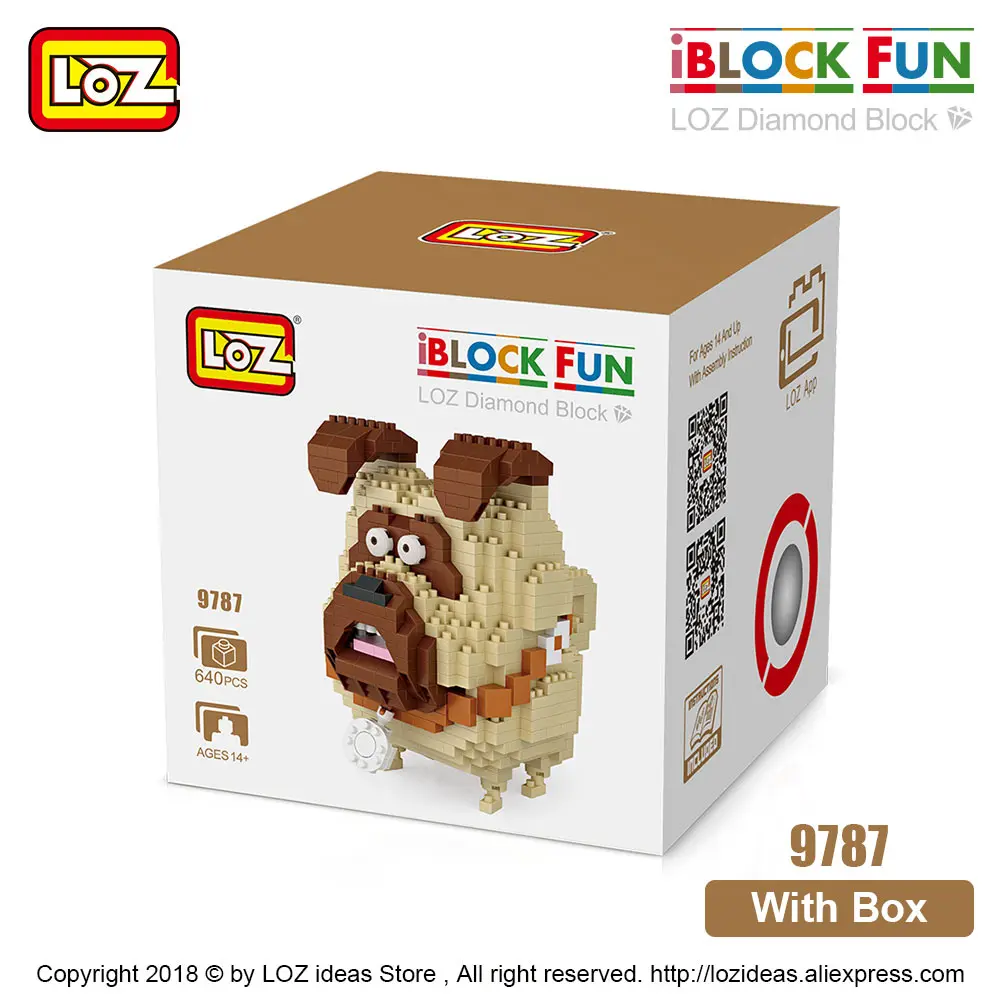 LOZ алмазные блоки Джек Рассел терьер собака мультфильм аниме DIY строительные блоки милые мини-фигурки животных пластиковые игрушки для детей 9788 - Цвет: 9787 With  Box