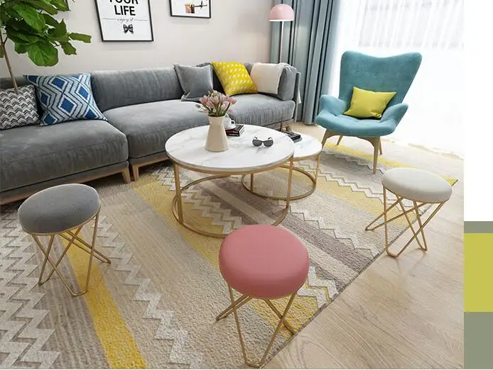 

Tieyi makeup stool golden dressing chair Nordic modern fashion small round stool fitting room creative stool booth