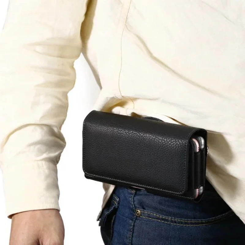 

Magnetic Universal PU Leather Waist Case Double Layers Bag For Samsung S8 S8plus Sports Cover for iPhone 6 7 8 Plus Waist Bags