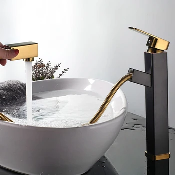 

Luxury Bathroom Faucet Black Gold-plated Bathroom Faucet Gold Plated Space Copper Basin Sink Faucet Copper Gold Mixer Tap