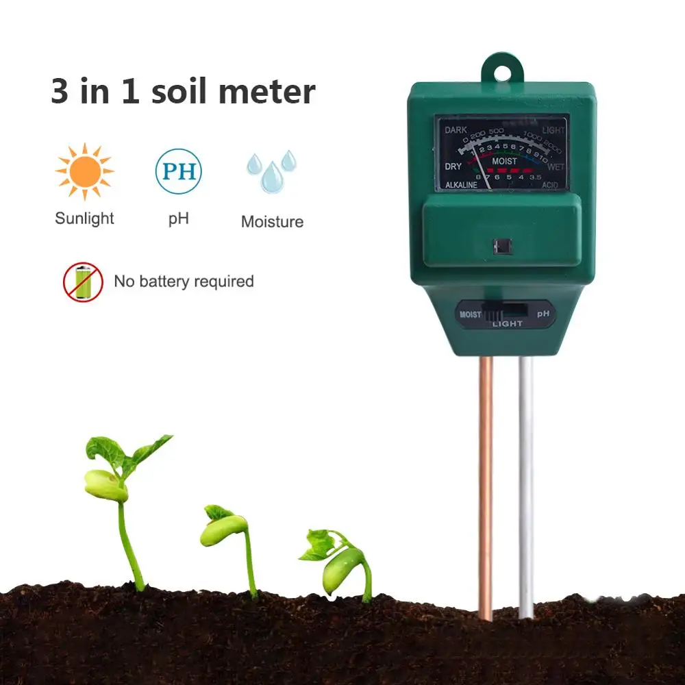 Yieryi почвенный рН-метр все размеры солнцезащитный светильник/влага/светильник/ph влага светильник тестер плодородия влажный и сухой - Цвет: three way meter