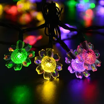 

15ft 20LED Solar String Light Waterproof Outdoor Christmas Lighting Decor Sunflower Shape for Outdoor Patio Tree