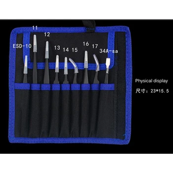 

diamond painting Quality Tweezers Bend+Straight New Stainless Steel Industrial Anti-static Cross Tweezers Sewing Accessories