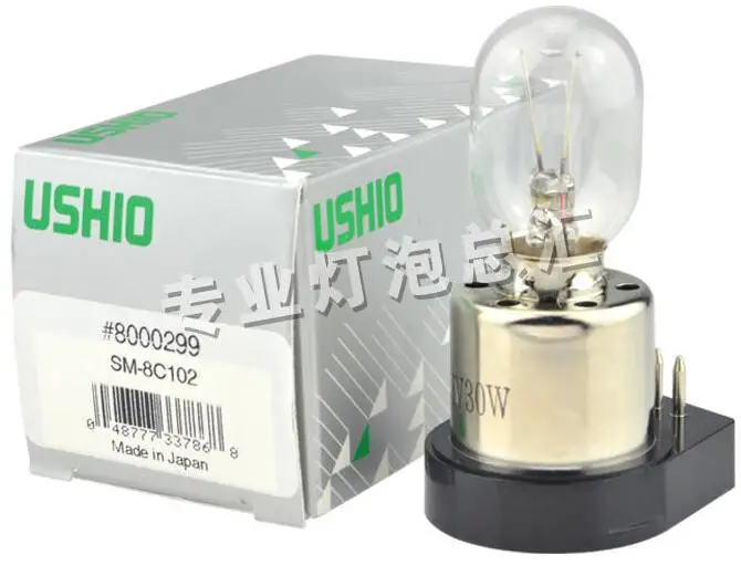 

USHIO SM-8C102 LS30 6V 30W lamp,LS-30 8-C102 6-8V 30W light,6V30W LM.08 LM-10 bulb,Olympus microscope BHF LM 08 LM 10