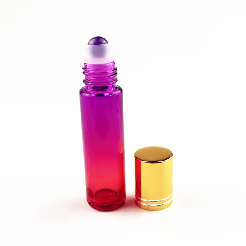 1 шт., бутылка с натуральным драгоценным камнем, 5 мл, 10 мл, толстая бутылка с эфирным маслом, пустые флаконы для духов многоразового использования - Цвет: 10ml Purple Red
