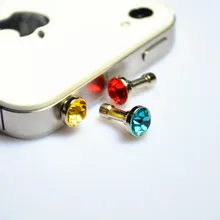 10 шт Новое поступление цветные алмазные 3,5 мм наушники затычки с отверстиями Пылезащитная заглушка Универсальные наушники для мобильного телефона Пылезащитная заглушка