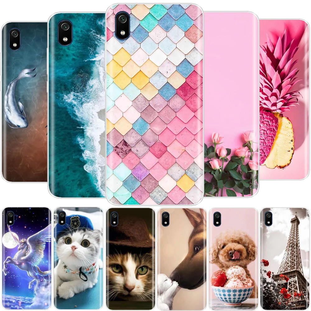 Силиконовый чехол-сумка для Xiaomi Redmi 7a чехол s полная защита мягкая задняя крышка