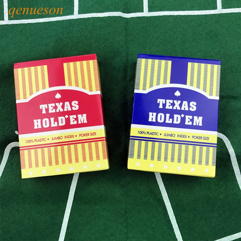 

10 Sets/Lot Baccarat Texas Hold'em Plastic Playing Cards Waterproof Poker wear-resistant Cards Board Games 63 mm* 88 mm qenueson