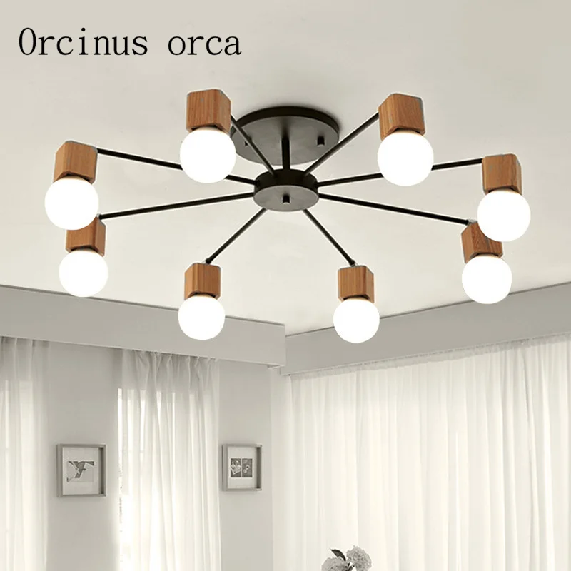 

AC100-240V wood LED ceiling lights living room bedroom children's room ceiling lamp modern free shipping