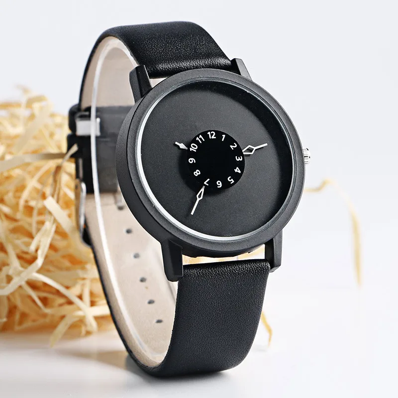 

Paidu Men Women Watch 3 Style Simple Turntable Leather Band Casual Unisex Wristwatches Male Female Sport Clock Relogio Masculino