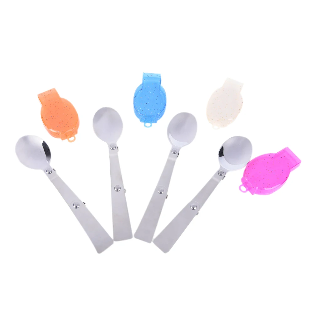 

YHYS 5pc Outdoor Portable Foldable Stainless Steel Spoon for Hiking Tableware Cookout Traveller Spoon(5PC)