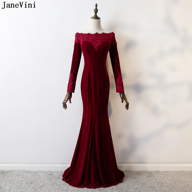 long sleeve velvet bridesmaid dresses