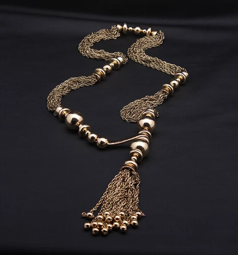 Para mujer largo cadena declaración Colgante Collar Joyería De Moda Chic Borla J