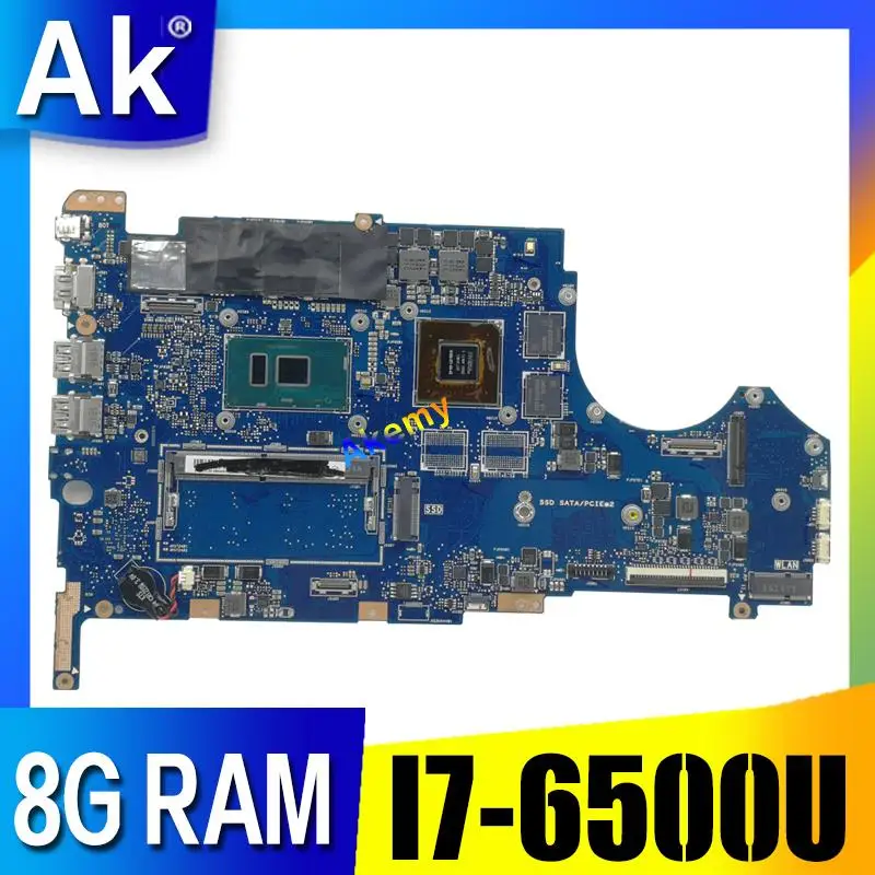 Q524UQ Материнская плата ноутбука Q524U Q524UQ для Asus полностью протестирована 8G ram I7-6500U GT940/2 GB видеокарта