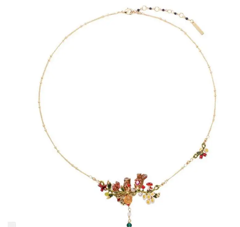 CSxjd Новинка эмалированная глазурь прекрасный цветок белка ожерелье регулируемое кольцо серьги и браслет женские ювелирные изделия